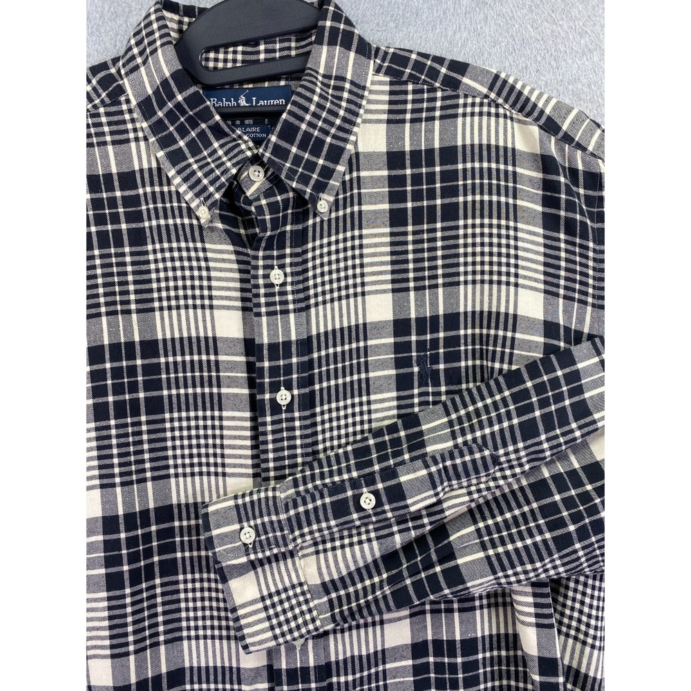 Polo Ralph Lauren Blaire Men's Large Plaid Button Down Cotton Shirt Long Sleeve